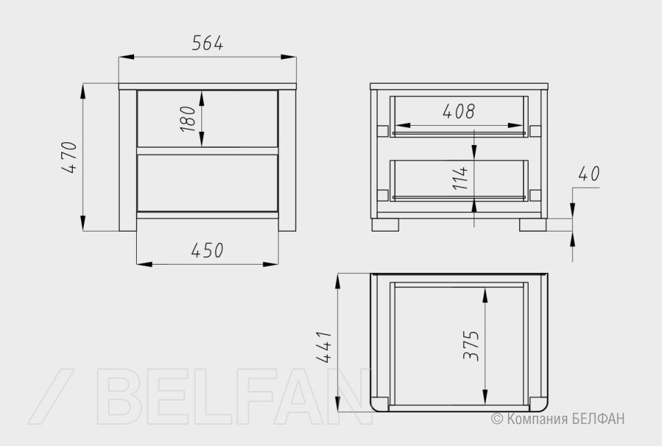 Тумба прикроватная "Норд" массив дуба 13