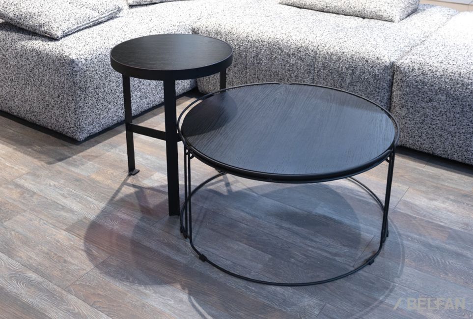 Стол журнальный "Collin" (круглый) большой массив и шпон дуба, МДФ 6
