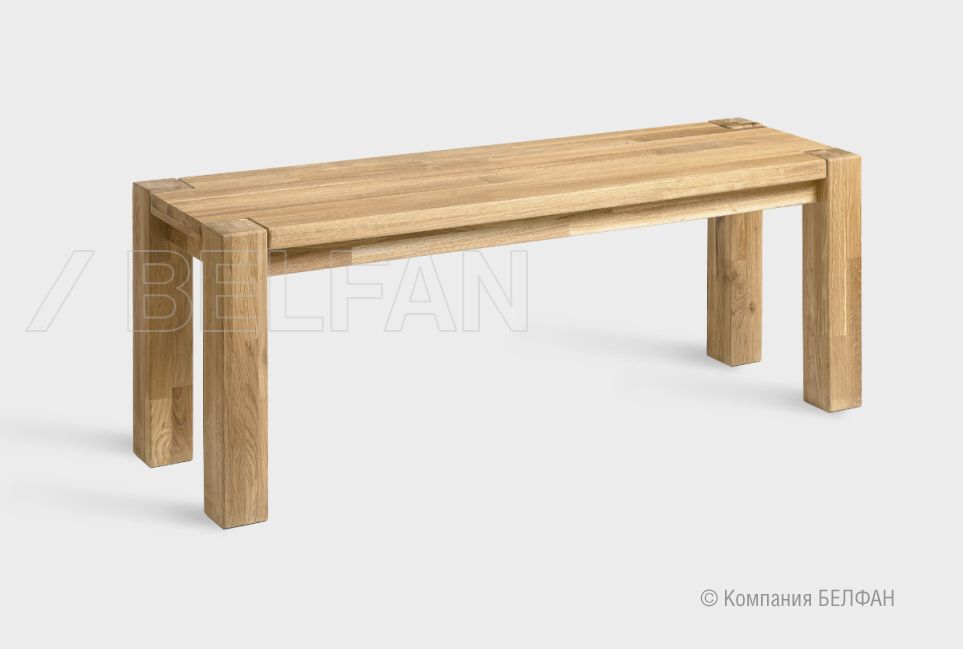 Скамья "Берген" П-03 (сечение опор 70х70) массив дуба 2