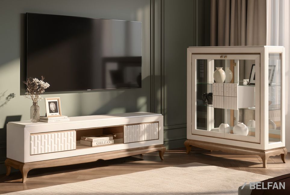 Тумба под ТВ "Армония" массив и шпон дуба 9