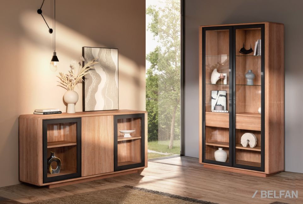 Шкаф с витриной 2-х дв. «Тор» массив дуба 2