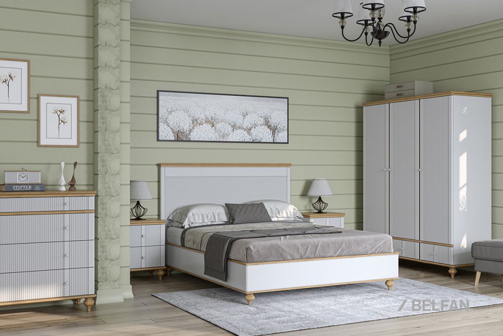 Спальня «Рандеву» #1 белый лак + антик 24
