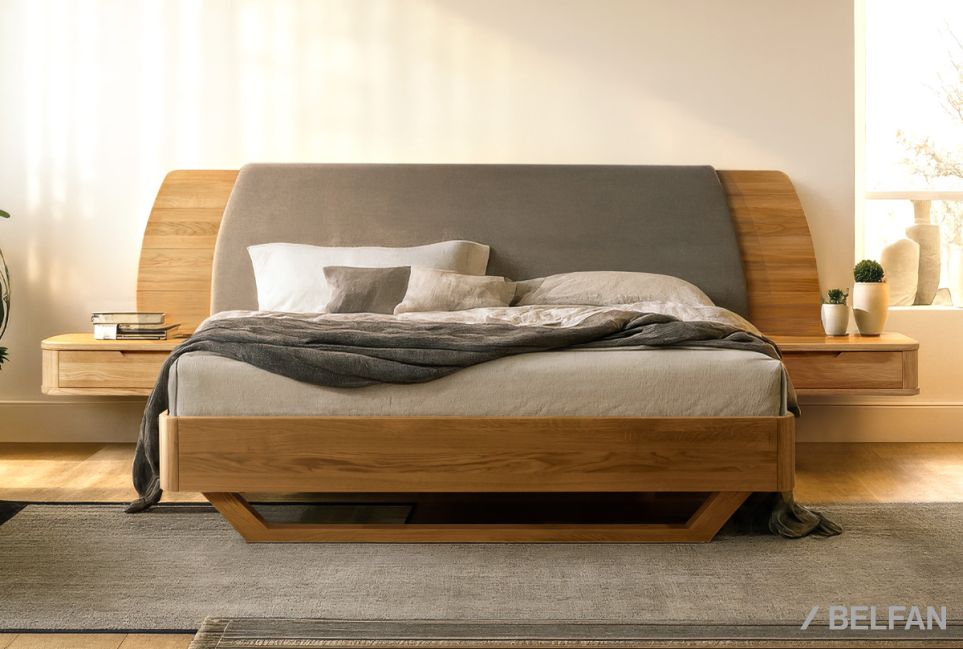 Кровать "Монблан" (с прикроватными тумбами) массив дуба 3