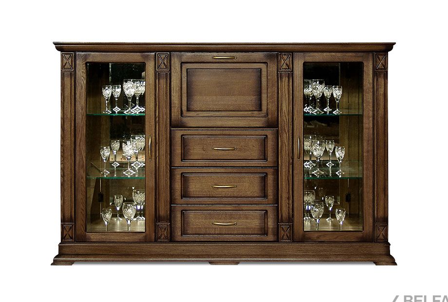 Тумба "Верди Люкс 3/2з" массив и шпон дуба 1