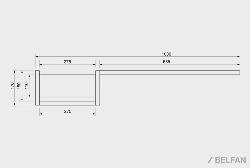 Полка с нишей "Wallstreet" (левая) массив дуба, МДФ 6