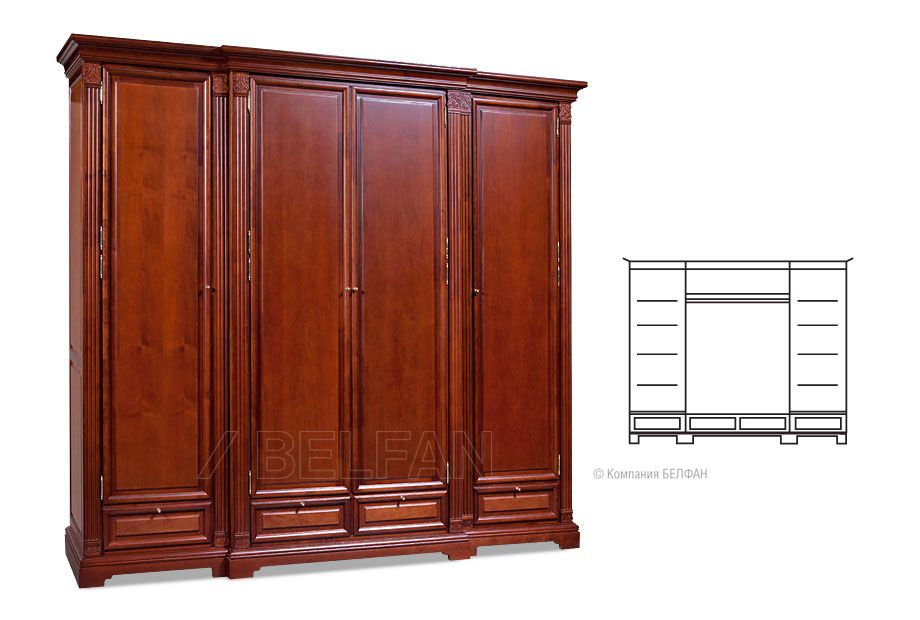 Шкаф для платья и белья "Престиж" 24; ГМ 5924; мокко