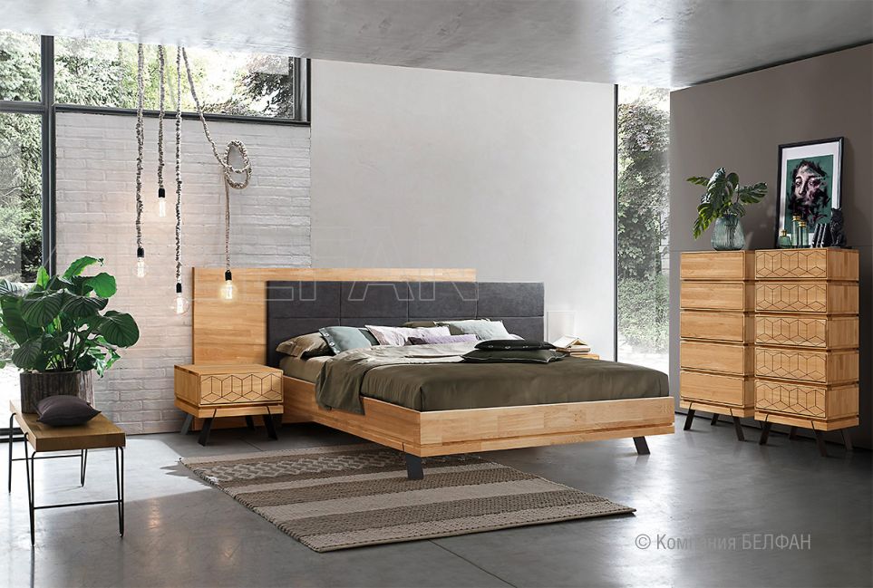 Комод высокий "Etna" без декора (фигурный) массив дуба, металл 3