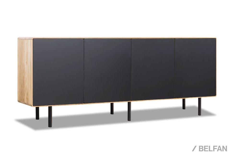 Тумба "Norman" 4 массив дуба, МДФ, металл 5