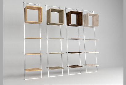 Стеллаж "Art Collection" 440; пристенный наклонный; *КМ-009.440; бейц-масло, чёрный металл