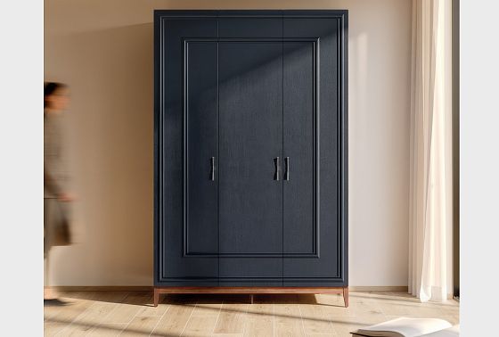 Шкаф 3-х дверный "Сакраменто" (с декором) массив и шпон дуба, МДФ 3