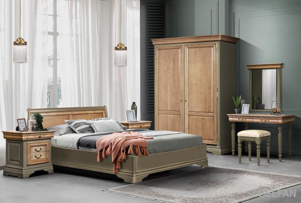 Зеркало "Оливия" массив и шпон ольхи 2