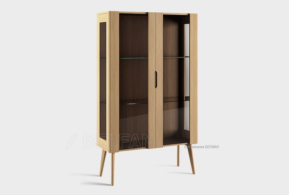 Витрина 2-х дв."Elva"; бейц-масло, графит