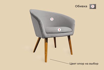 "Тиана-1" кресло; нераскл.; 12; дерево/цвет; начальная группа ткани