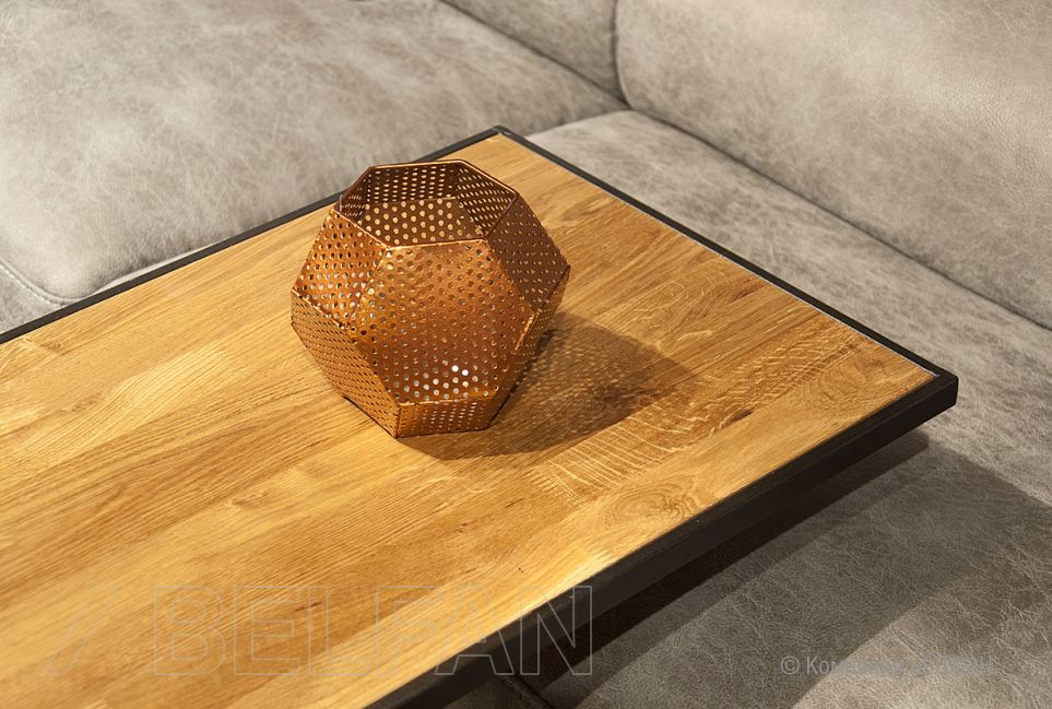 Стол кофейный "Art Collection" приставной массив дуба, металл 3