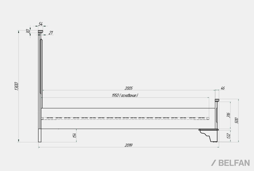 Кровать "Brianson" массив и шпон дуба, МДФ 3