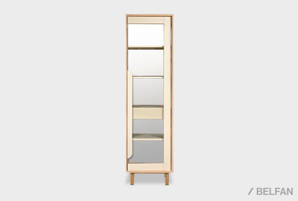 Витрина 1-но дверная "Avenue" (правая) шпон дуба, МДФ, металл 13