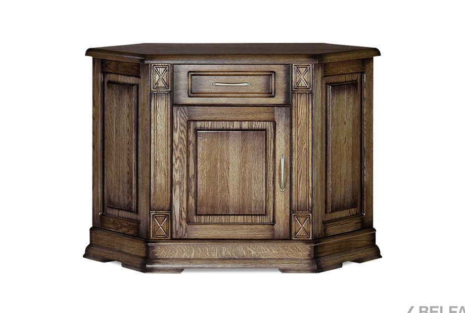 Тумба угловая "Верди Люкс 1у" массив и шпон дуба 1