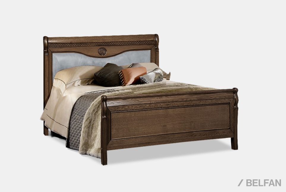 Кровать "Лика" (высокое изножье) массив и шпон дуба 1