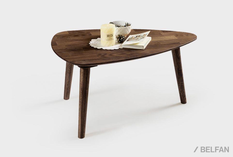 Стол журнальный "Art Collection" 90 (капля) массив дуба 1