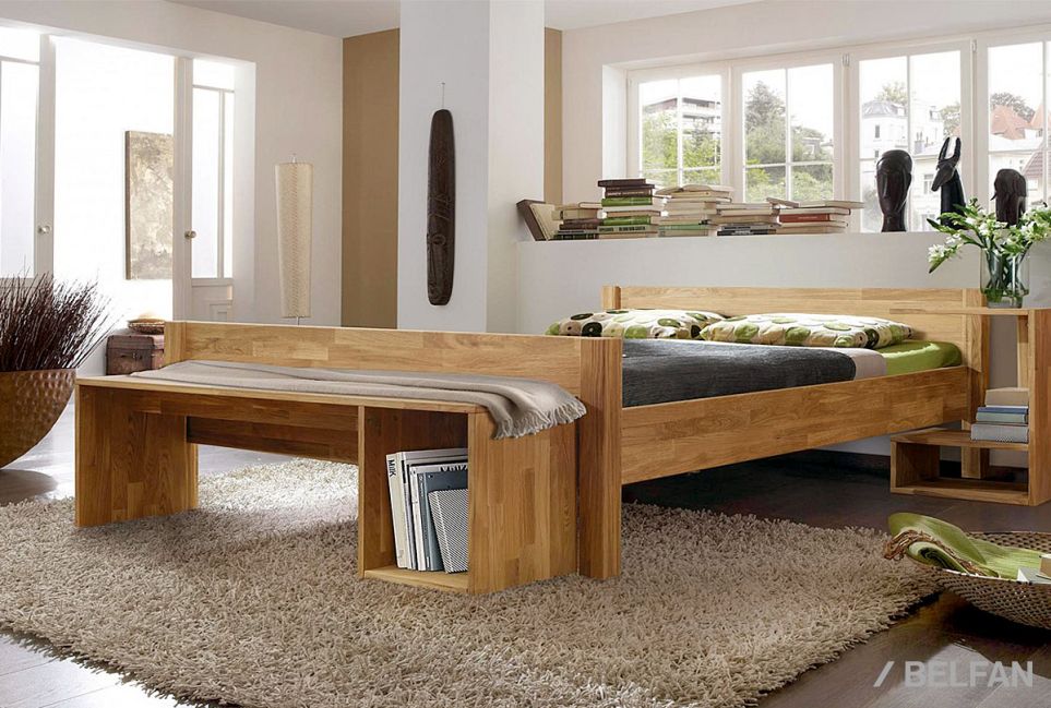 Скамья-приставка к кровати "Берген" массив дуба 2