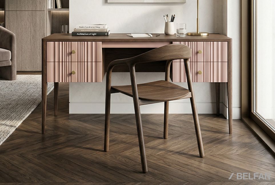 Стол письменный "Меридиан" (2 тумбы) массив дуба, МДФ 1