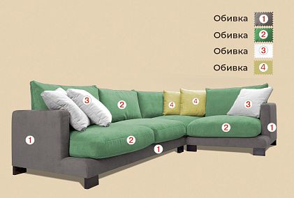 "Леформ" диван угловой с пуфом