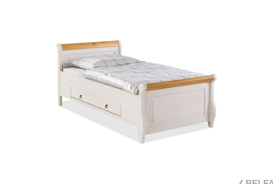 Кровать односпальная "Мальта" (с ящиками) массив сосны 1