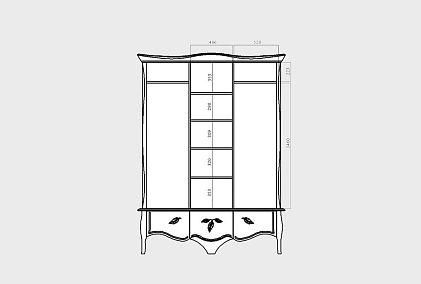 Шкаф для одежды 3-х дв. "Трио" (распашной)