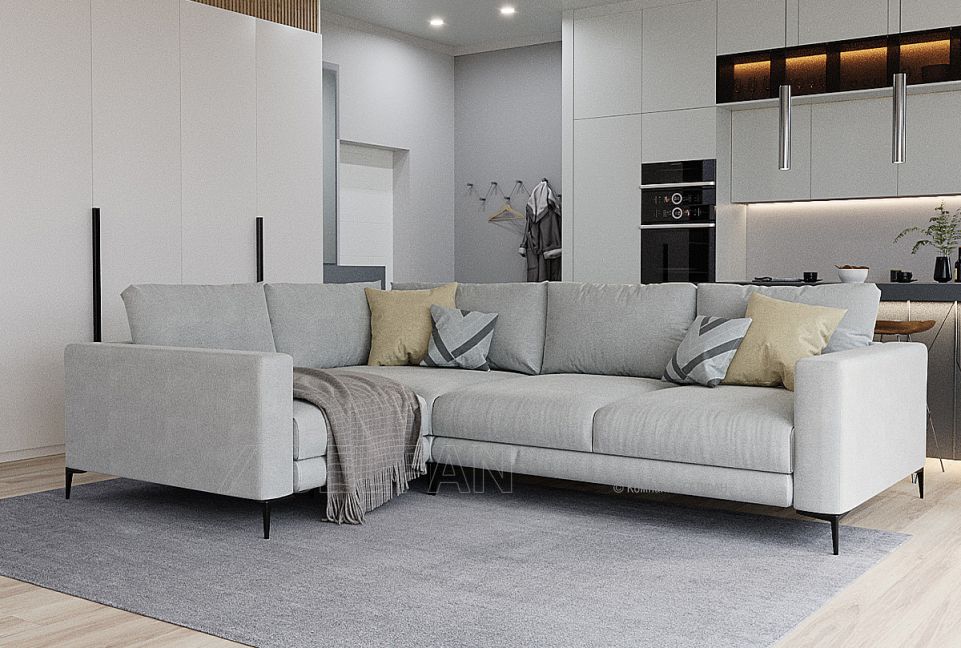 "Мэттью" диван угловой; раскл.; 2ML901R; "Тик-так" (2500x1400); цвет каркаса/ножек; начальная группа ткани