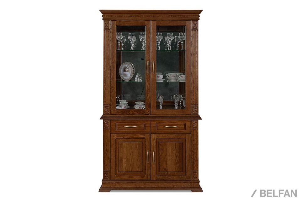 Шкаф комбинированный "Верди Люкс 2з" массив и шпон дуба 1