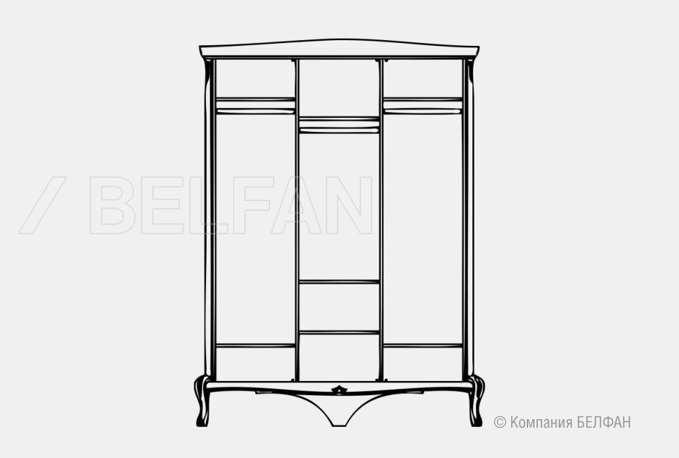 Шкаф для одежды "Fleuron" 3-х дв. массив и шпон дуба 3