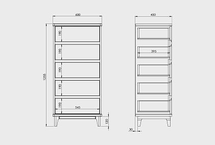 Комод "Уоллстрит" 5 (высокий)