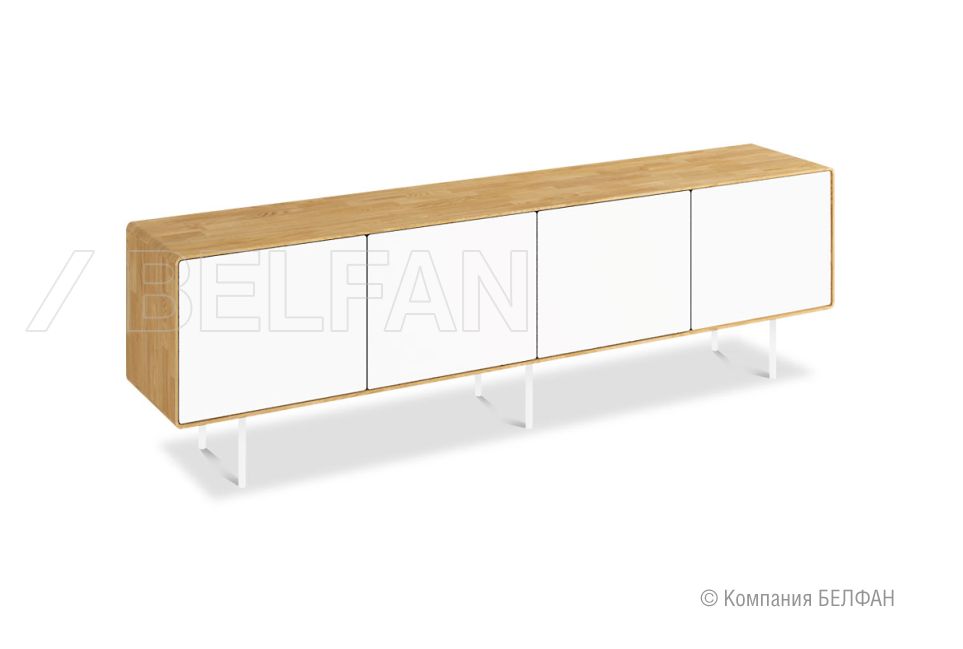 Тумба под ТВ высокая "Norman" 4 массив дуба, МДФ, металл 1