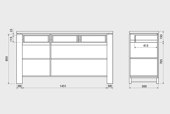 Тумба "Берген" В-33 массив и шпон дуба 10
