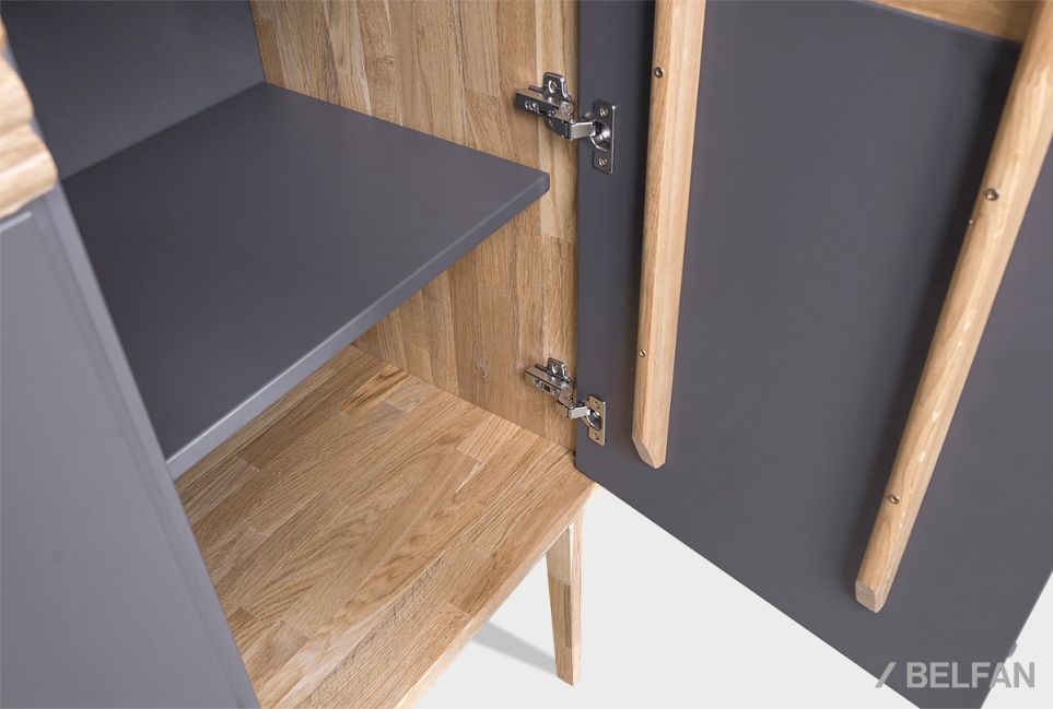 Тумба высокая "Уоллстрит" массив дуба, МДФ 4