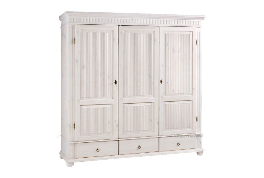 Шкаф "Хельсинки-3-GT-М"; белый воск+антик