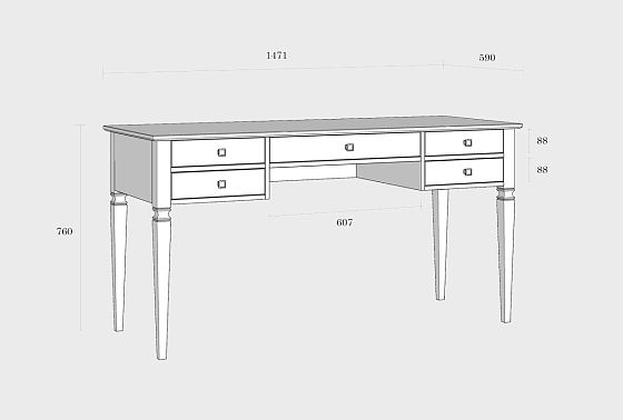 Стол письменный "Ольса-С" 005 массив сосны 6