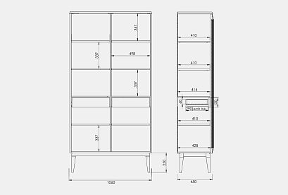 Витрина 2-х дв. "Сакраменто"; *А-016.62; кашемир, орех