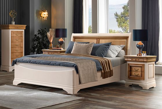 Кровать "Оливия" (низкое изножье) массив и шпон ольхи 9