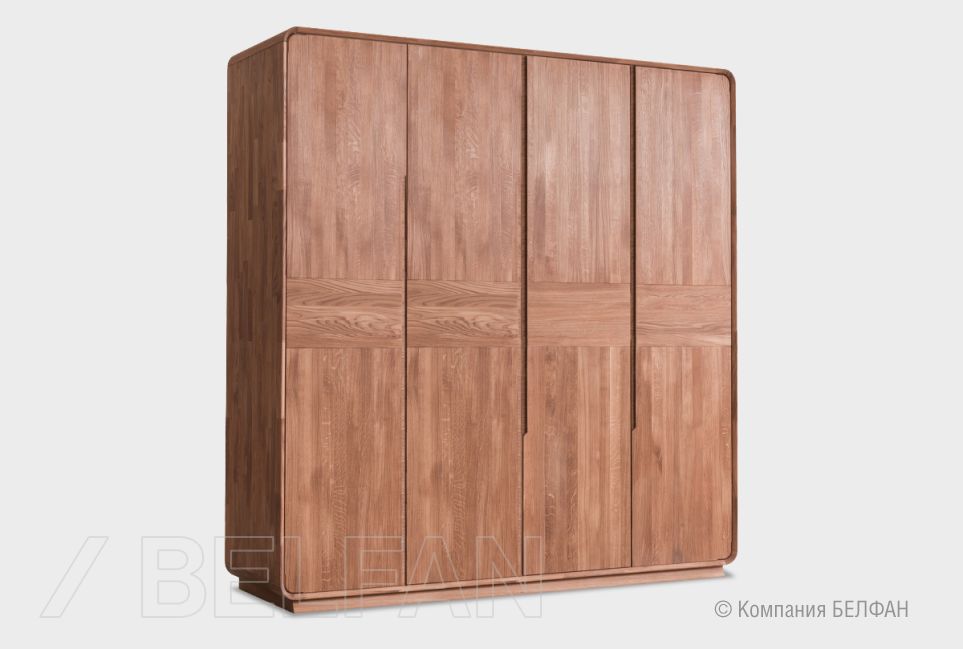 Шкаф для одежды 4-х дверный "Монблан" массив дуба 1