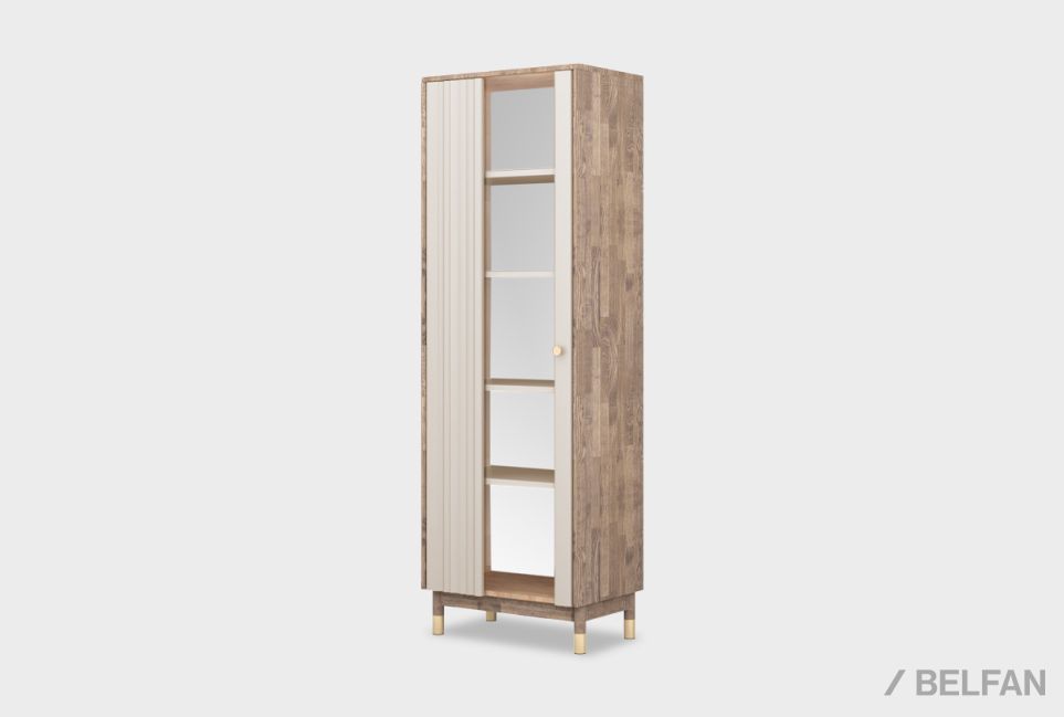 Витрина 1-но дверная "Меридиан" (левая) массив дуба, МДФ 1