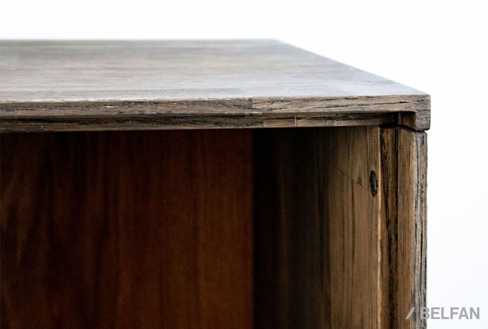 Тумба высокая "Монреаль" (стекло) массив и шпон дуба, МДФ, металл 5