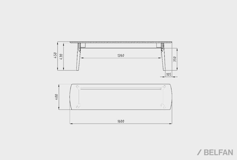 Скамья "Ирвинг" массив дуба 4