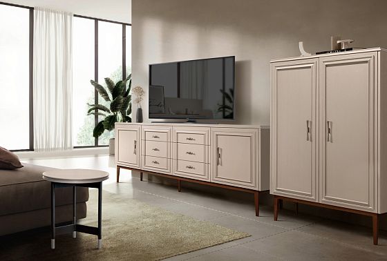 Тумба "Сакраменто" 4 (с ящиками) массив и шпон дуба, МДФ 14