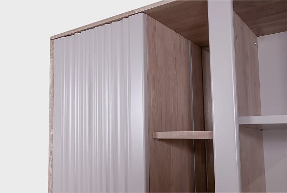 Витрина 2-х дверная "Меридиан" с нишей (комбинированная) массив дуба, МДФ 3