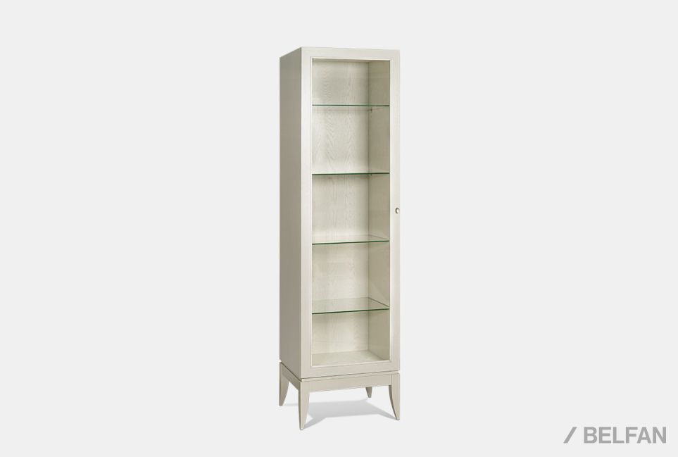 Шкаф с витриной 1-но дв. "Costa" левый массив и шпон дуба 1