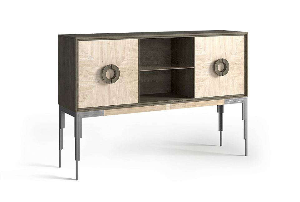 Тумба "Black" 3 (с нишей); 2 двери; графит, орех, черный