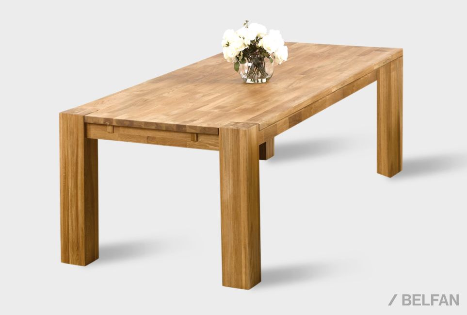 Стол обеденный "Берген" П-03 (сечение опор 150х150) массив дуба 1