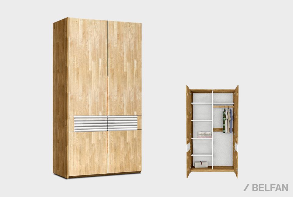 Шкаф для одежды 2-х дверный "Wallstreet" массив дуба, МДФ 2