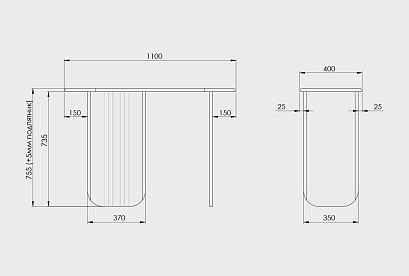 Консоль "Меридиан"; *А-017.36; к-торфяной дуб, н-панна котта